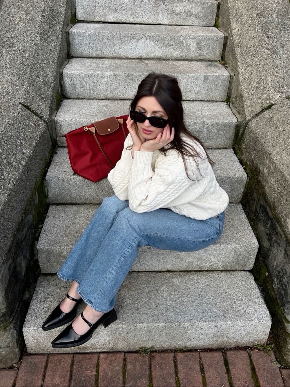 New Longchamp Large bright burgundy 🍂
